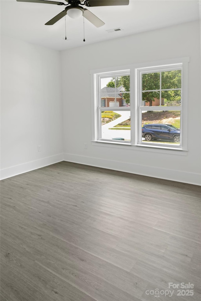 103 Wadesborough Pl, Wadesboro, NC 28170 - empty room featuring plenty of natural light, a ceiling fan, and wood finished floors