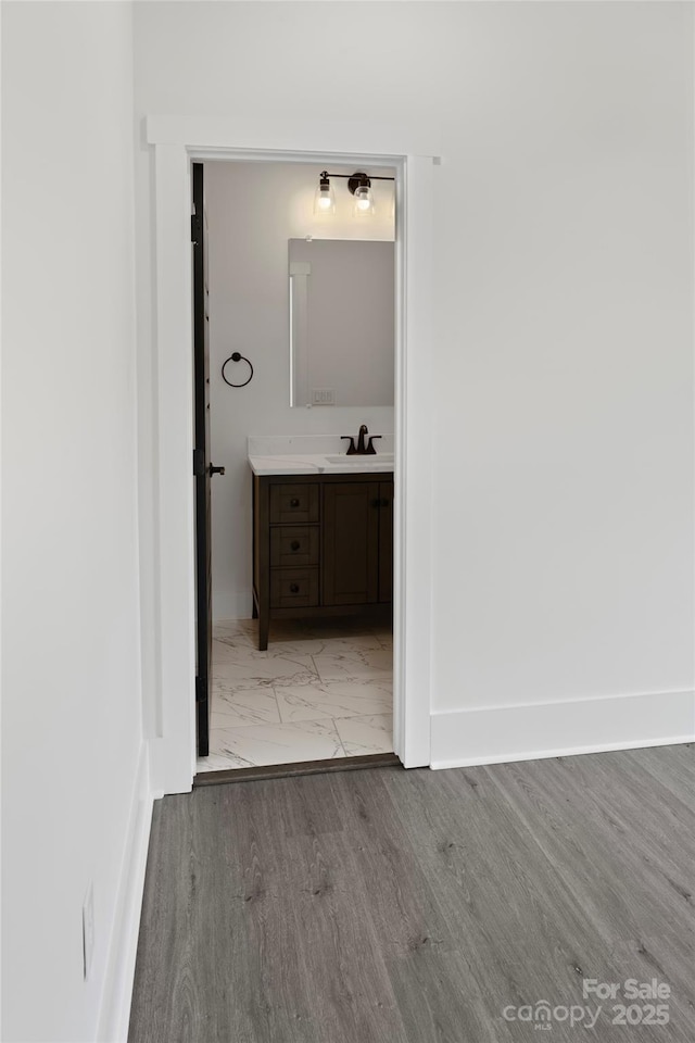 103 Wadesborough Pl, Wadesboro, NC 28170 - corridor with baseboards and marble finish flooring