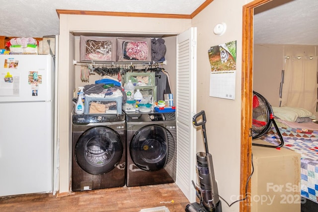 401 Webb Church Rd, Ellenboro, NC 28040 - washroom with independent washer and dryer and wood finished floors