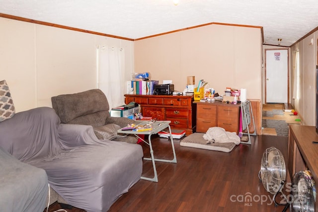 401 Webb Church Rd, Ellenboro, NC 28040 - living area featuring wood finished floors, ornamental molding, and lofted ceiling