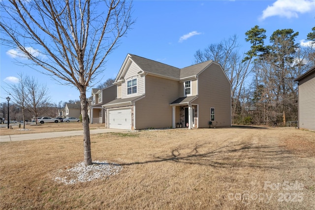 3735 Ernie Dr, Charlotte, NC 28269 - view of side of home featuring driveway, a garage, and a yard