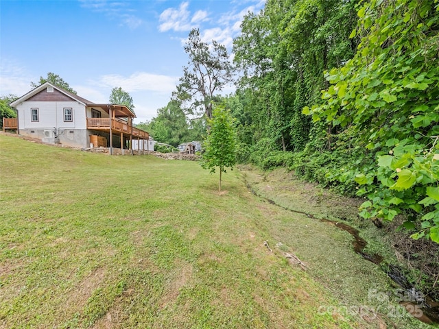 229 Yellow Bird Branch Rd, Sylva, NC 28779 - view of green lawn featuring a wooden deck