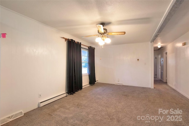 1145 Craigbrow Cir, Chester, SC 29706 - carpeted spare room featuring baseboard heating and ceiling fan