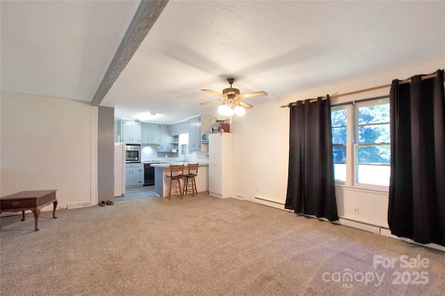 1145 Craigbrow Cir, Chester, SC 29706 - living area with light carpet and a ceiling fan