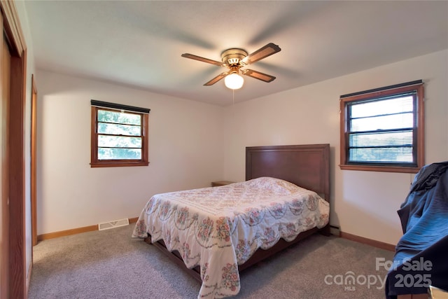 1145 Craigbrow Cir, Chester, SC 29706 - carpeted bedroom featuring baseboards and ceiling fan