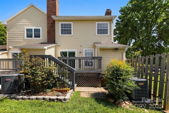 1670 Robins Nest Ct Unit D, Gastonia, NC 28054 - rear view of house with a chimney and a wooden deck