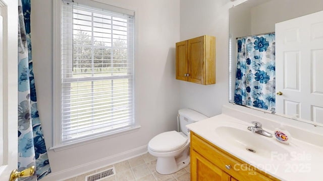 6825 Woodleaf Rd, Woodleaf, NC 27054 - full bathroom with vanity, a shower with shower curtain, and tile patterned floors