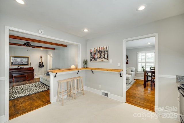 7026 Tabor Ln, Charlotte, NC 28211 - hallway featuring wood finished floors and recessed lighting