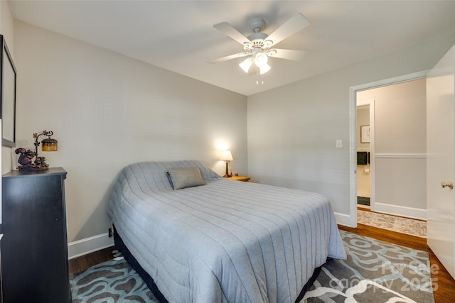 7026 Tabor Ln, Charlotte, NC 28211 - bedroom with wood finished floors and a ceiling fan