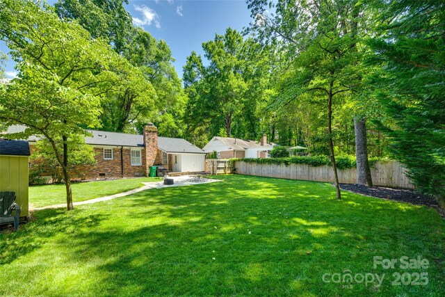 7026 Tabor Ln, Charlotte, NC 28211 - fenced backyard with a patio area