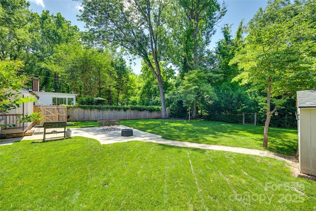 7026 Tabor Ln, Charlotte, NC 28211 - view of yard featuring a patio and a wooden deck