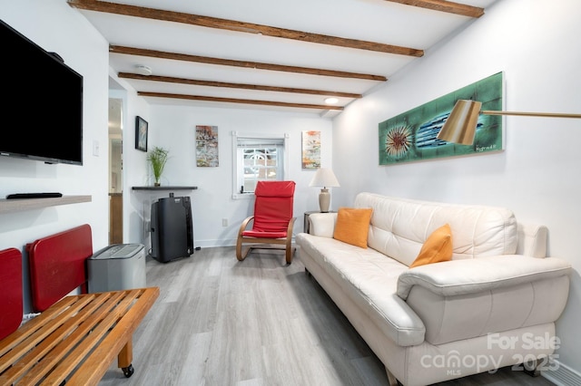 5 Arbutus Rd, Asheville, NC 28805 - living area featuring wood finished floors and beamed ceiling
