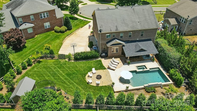7903 Tottenham Ct, Waxhaw, NC 28173 - view from above of property with a pool area