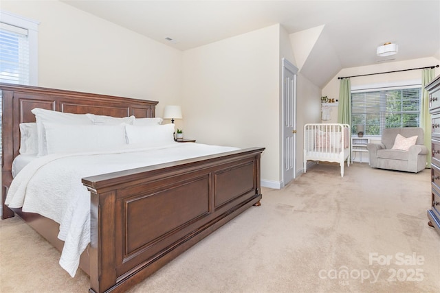 7344 Gilead Rd, Huntersville, NC 28078 - bedroom featuring light carpet and lofted ceiling