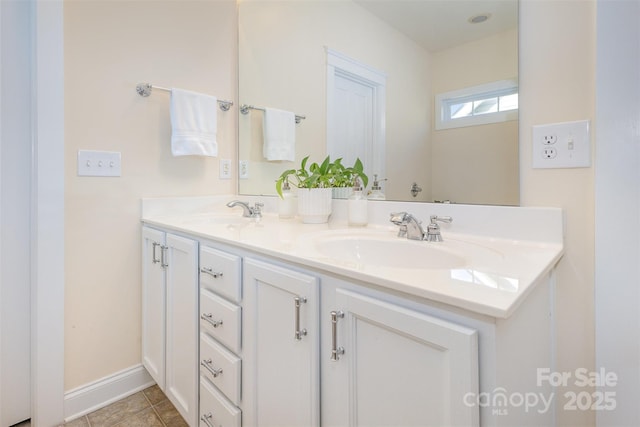 7344 Gilead Rd, Huntersville, NC 28078 - bathroom featuring double vanity and tile patterned flooring