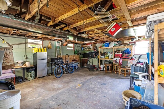 1627 33rd Ave NE, Hickory, NC 28601 - below grade area with freestanding refrigerator