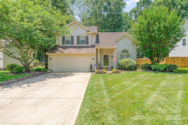 8701 Appaloosa Way Ln, Charlotte, NC 28216 - view of front facade with concrete driveway, an attached garage, and a shingled roof