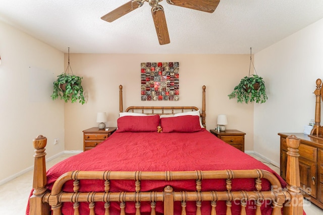 8701 Appaloosa Way Ln, Charlotte, NC 28216 - bedroom with ceiling fan, a textured ceiling, and carpet