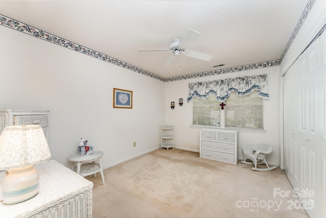 8701 Appaloosa Way Ln, Charlotte, NC 28216 - bedroom featuring a closet, carpet flooring, and ceiling fan