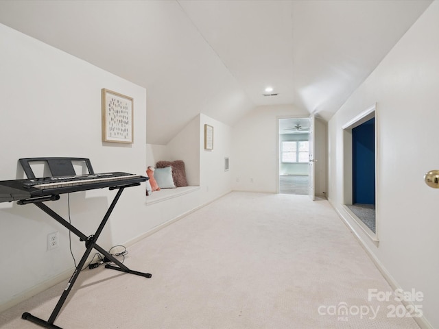 2032 Greenbrook Pkwy, Matthews, NC 28104 - exercise area featuring lofted ceiling and carpet