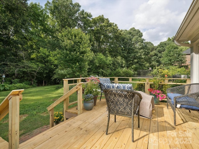 2032 Greenbrook Pkwy, Matthews, NC 28104 - wooden terrace with a lawn