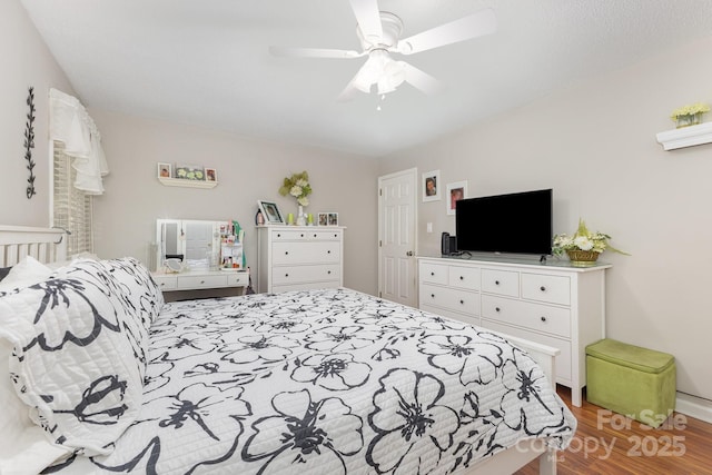 713 Hickory Hill Ct, Gastonia, NC 28054 - bedroom with wood finished floors and a ceiling fan