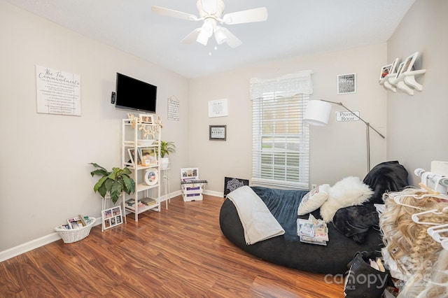 713 Hickory Hill Ct, Gastonia, NC 28054 - bedroom with wood finished floors and a ceiling fan
