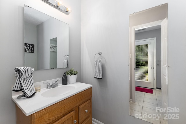 713 Hickory Hill Ct, Gastonia, NC 28054 - bathroom with vanity and tile patterned flooring