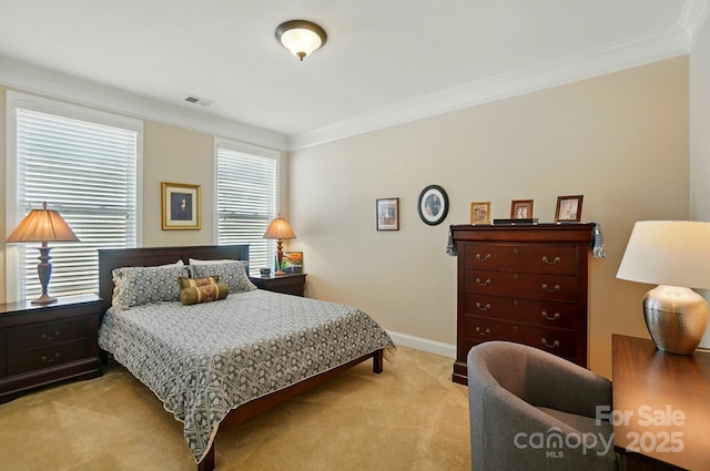9330 Carneros Creek Rd, Charlotte, NC 28214 - bedroom featuring ornamental molding and light carpet