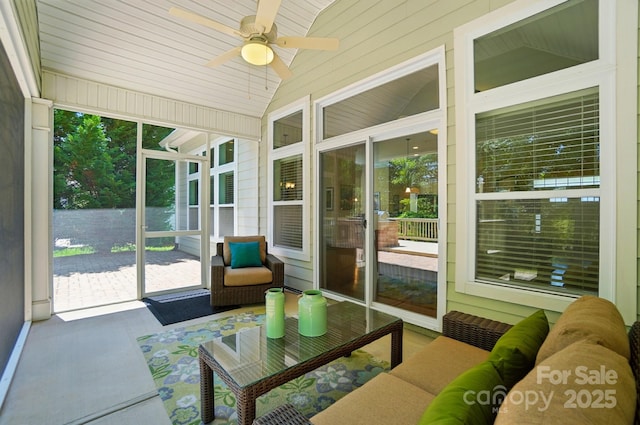 9330 Carneros Creek Rd, Charlotte, NC 28214 - sunroom / solarium with ceiling fan and lofted ceiling