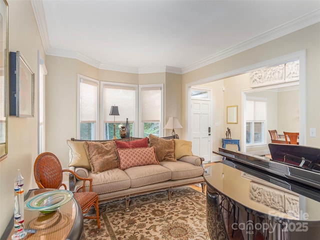 1 Hickory Rdg, Fletcher, NC 28732 - living room with crown molding and wood finished floors