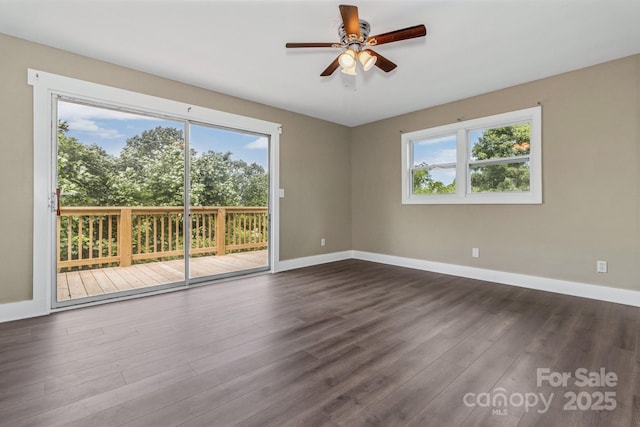 41 Remembrance Rdg, Flat Rock, NC 28731 - empty room with a ceiling fan and dark wood finished floors