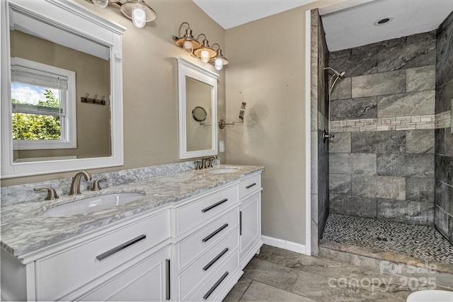 41 Remembrance Rdg, Flat Rock, NC 28731 - bathroom with double vanity and a tile shower