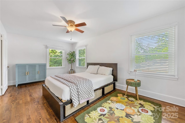 2034 Lanier Ave, Charlotte, NC 28205 - bedroom with wood finished floors and ceiling fan