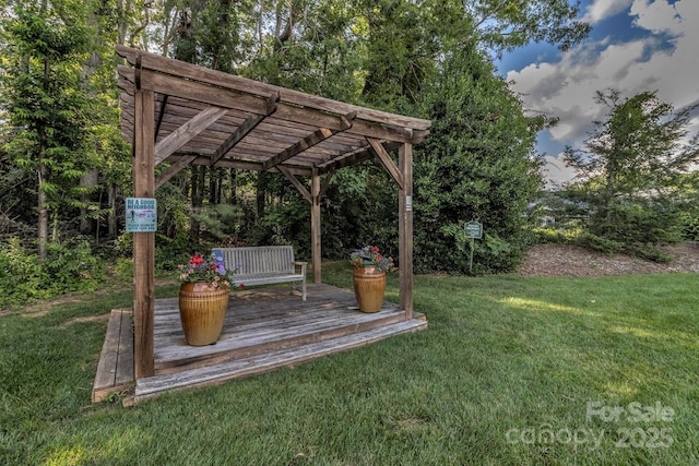 16 Sunview Cir, Arden, NC 28704 - view of grassy yard featuring a pergola and a deck