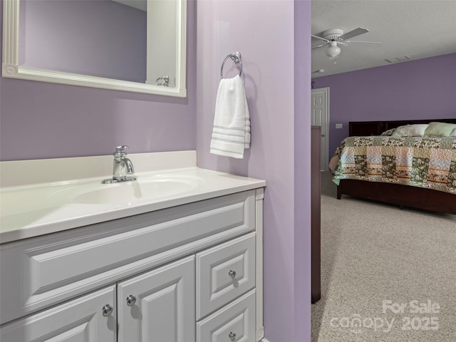 303 S Braeside Ct, Asheville, NC 28803 - ensuite bathroom with vanity and ceiling fan