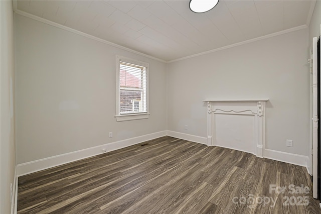 613 E Liberty St, Salisbury, NC 28144 - unfurnished living room with crown molding and dark wood-style floors
