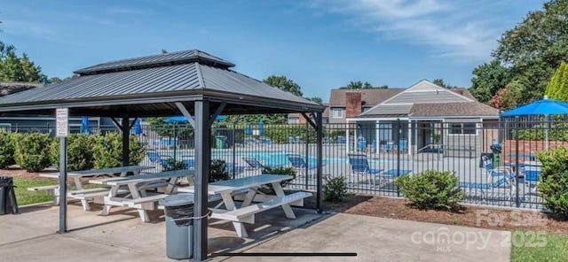 3200 Heathstead Pl Unit E, Charlotte, NC 28210 - view of community featuring a gazebo, a pool, and a patio