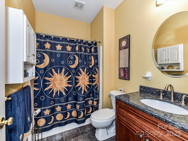 3533 Weddington Ridge Ln, Matthews, NC 28105 - bathroom with vanity, a shower with curtain, and tile patterned floors