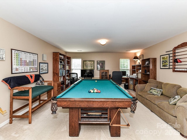 3533 Weddington Ridge Ln, Matthews, NC 28105 - game room featuring carpet, billiards, and plenty of natural light