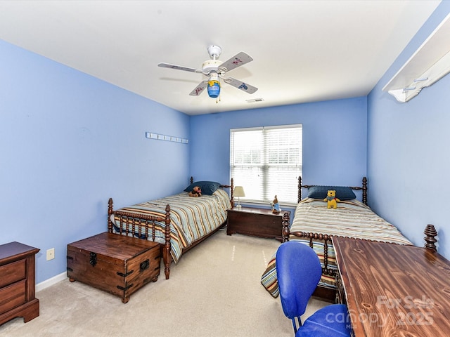 3533 Weddington Ridge Ln, Matthews, NC 28105 - bedroom with carpet and a ceiling fan
