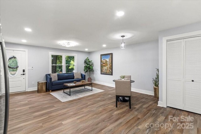 10514 Harbor Dr, Charlotte, NC 28214 - living area with wood finished floors and recessed lighting