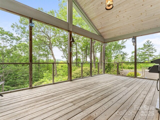 253 Sandy Ln, Brevard, NC 28712 - unfurnished sunroom featuring vaulted ceiling