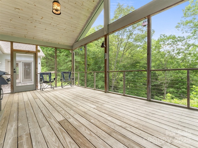 253 Sandy Ln, Brevard, NC 28712 - unfurnished sunroom featuring vaulted ceiling