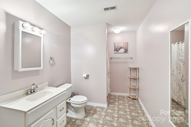 66 Ashlyn Ln, Tryon, NC 28782 - bathroom with vanity, a textured ceiling, and curtained shower