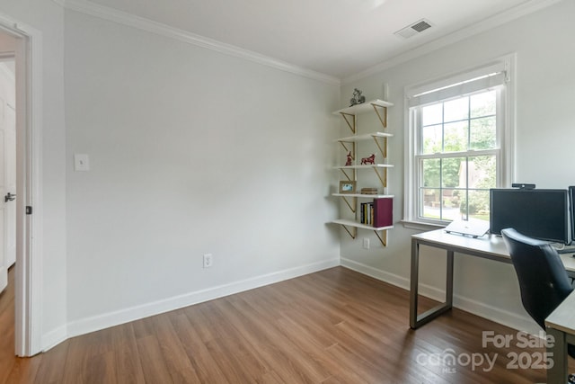 10418 Pullengreen Dr, Charlotte, NC 28277 - office featuring crown molding and wood finished floors