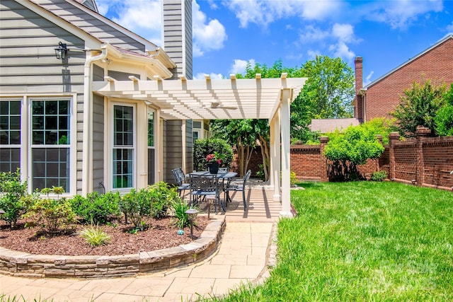 10418 Pullengreen Dr, Charlotte, NC 28277 - view of yard featuring a pergola and a patio