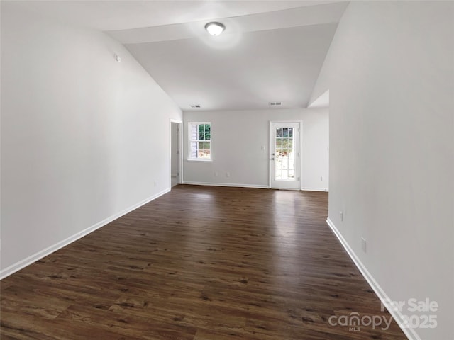 8219 Pozzi Rd, Charlotte, NC 28216 - unfurnished room featuring dark wood-style floors and high vaulted ceiling