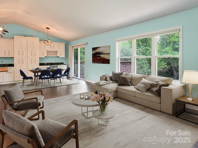 14 Spring Lake Dr, Fletcher, NC 28732 - living area featuring vaulted ceiling and wood finished floors