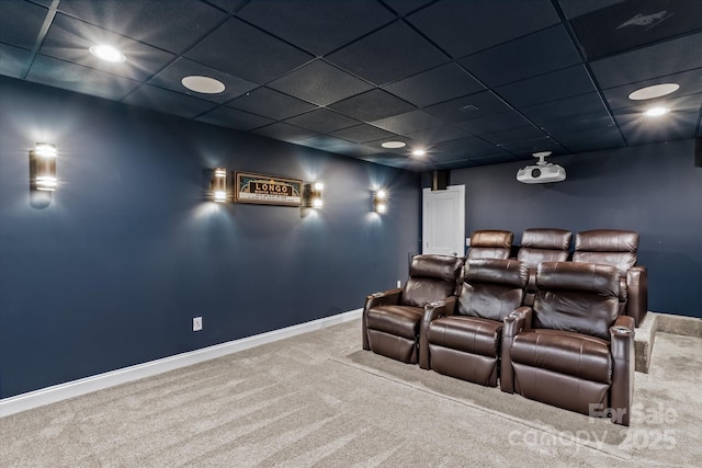 615 N Oak Dr, Huntersville, NC 28078 - home theater room with carpet, recessed lighting, and a paneled ceiling